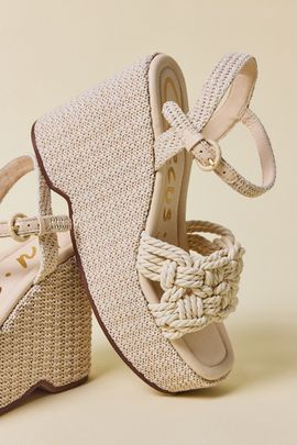Circus NY by Sam Edelman Circus NY By Sam Edelman Jackie Platform Wedge Sandal in Vanilla Bean, Women's at Urban Outfitters