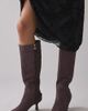 Circus NY by Sam Edelman Circus NY By Sam Edelman Yulia Kitten Heel Leather Boots in Dark Chocolate, Women's at Urban Outfitters - 1