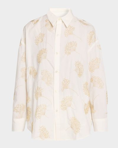 CISSA Beaded Botanical Oversized Shirt