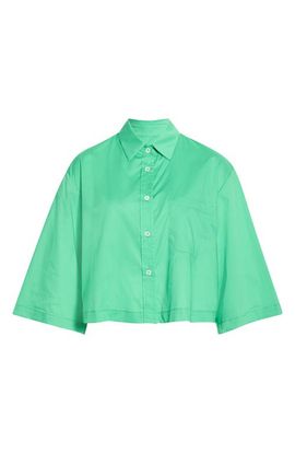 CISSA CISSA Crop Cotton Button-Up Shirt