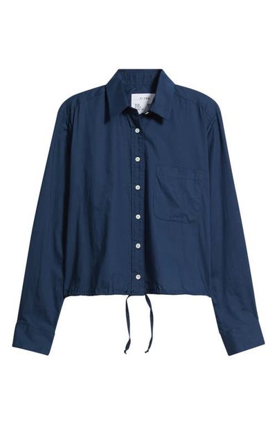 CISSA CISSA Drawstring Waist Cotton Button-Up Top