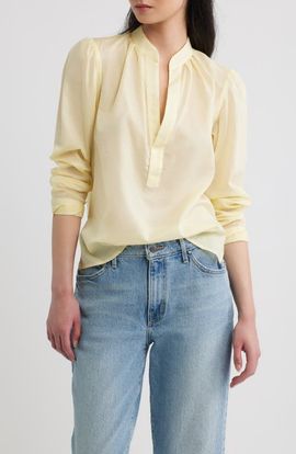 CISSA CISSA Long Sleeve Pleat Woven Top
