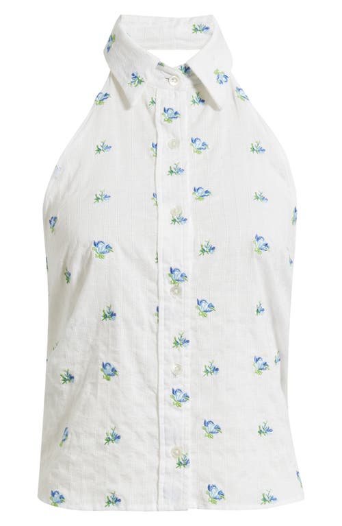 CISSA CISSA Sleeveless Button-Up Cotton Halter Top