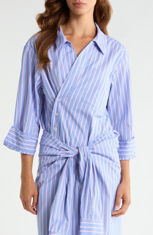 CISSA CISSA Small Asymmetrical Striped Wrap Shirt