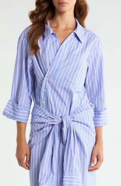 CISSA CISSA Small Asymmetrical Striped Wrap Shirt
