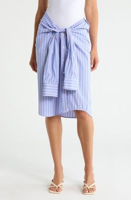 CISSA CISSA Stripe Midi Wrap Skirt