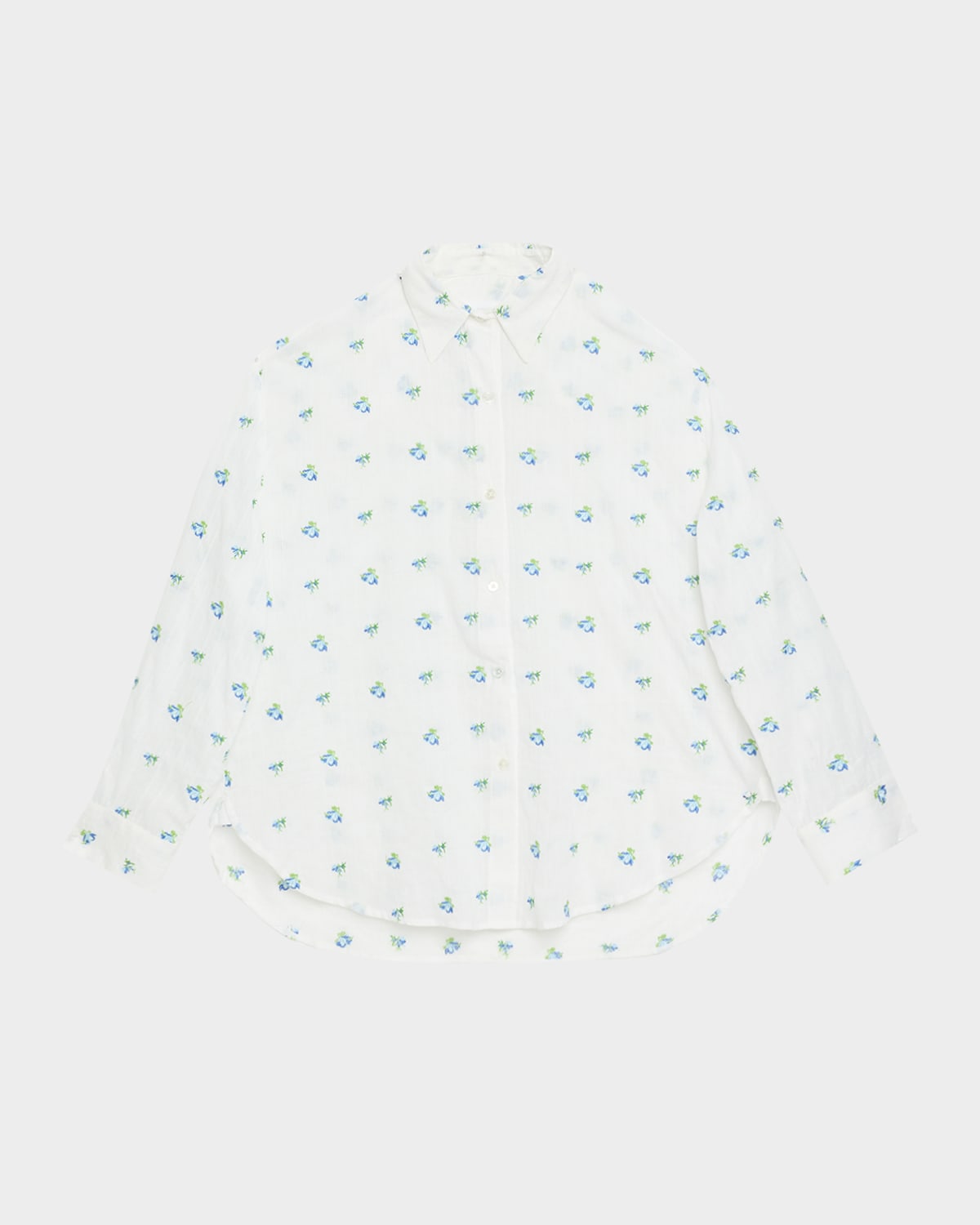 CISSA Floral Oversized Button-Front Shirt