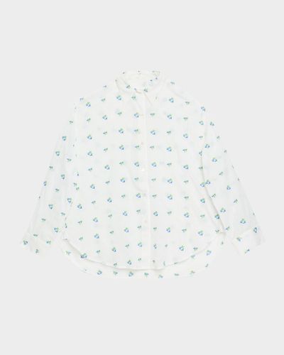 CISSA Floral Oversized Button-Front Shirt