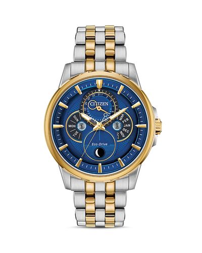 Citizen Citizen Calendrier Moonphase Two-Tone Link Bracelet Watch, 44mm