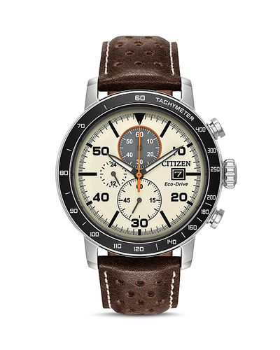 Citizen Citizen Men's Leather Strap Watch, 44mm
