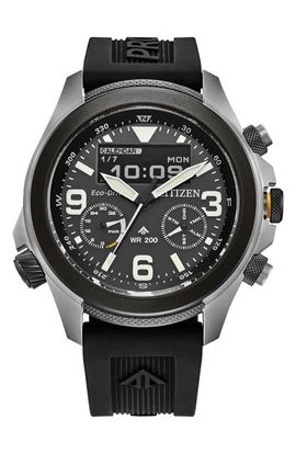 Citizen Citizen Promaster Land Eco-Drive Rubber Strap Watch, 43.9mm