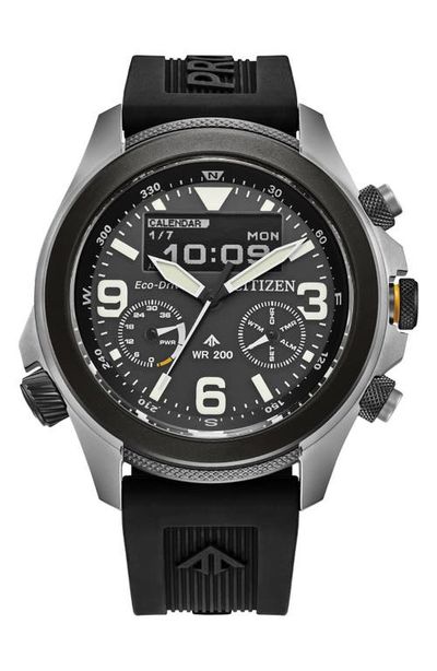 Citizen Citizen Promaster Land Eco-Drive Rubber Strap Watch, 43.9mm