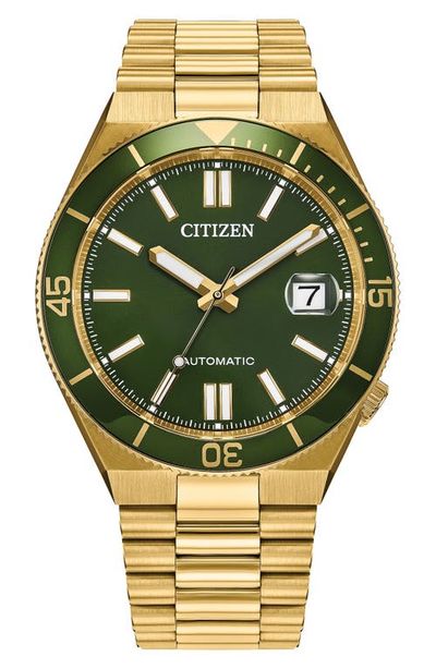 Citizen Citizen TSUYOSA Shore Goldtone Automatic Bracelet Watch, 40mm