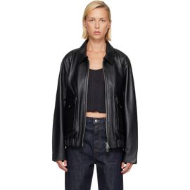 Citizens of Humanity Citizens of Humanity Black Zip Front Leather Bomber Jacket