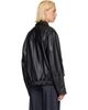 Citizens of Humanity Citizens of Humanity Black Zip Front Leather Bomber Jacket - 3