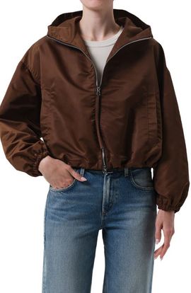 Citizens of Humanity Citizens of Humanity Crop Cotton Taffeta Windbreaker