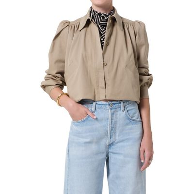 Citizens of Humanity Citizens of Humanity Everly Shirred Stretch Cotton Crop Jacket