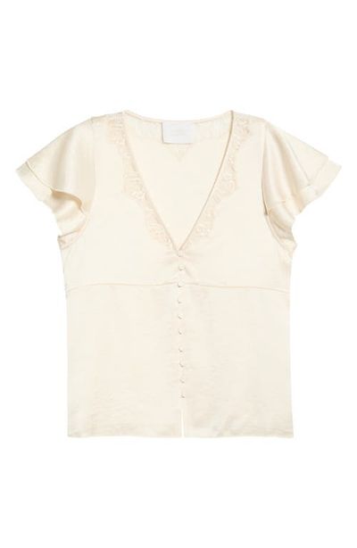 Citizens of Humanity Citizens of Humanity Lola Flutter Sleeve Lace Satin Top