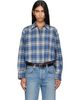 Citizens of Humanity Citizens of Humanity Navy & Off-White Ana Cropped Shirt - 1