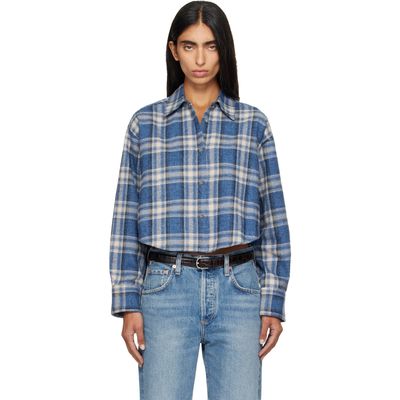 Citizens of Humanity Citizens of Humanity Navy & Off-White Ana Cropped Shirt