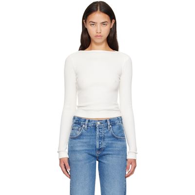 Citizens of Humanity Citizens of Humanity Off-White Waffle Long Sleeve T-shirt