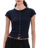 Citizens of Humanity Citizens of Humanity Tabi Short Sleeve Cardigan Navy - 1