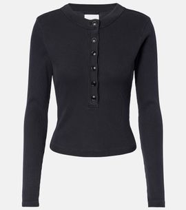 Citizens of Humanity Citizens of Humanity Varra ribbed-knit jersey Henley shirt