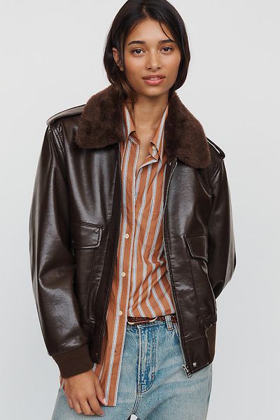 Citizens of Humanity Vintage Leather-Blend Bomber Jacket