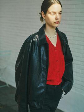 CITTA 90s Classic Faux Leather Jacket_Black