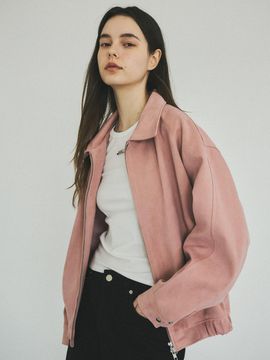 CITTA 90s Classic Faux Suede Jacket - Pink