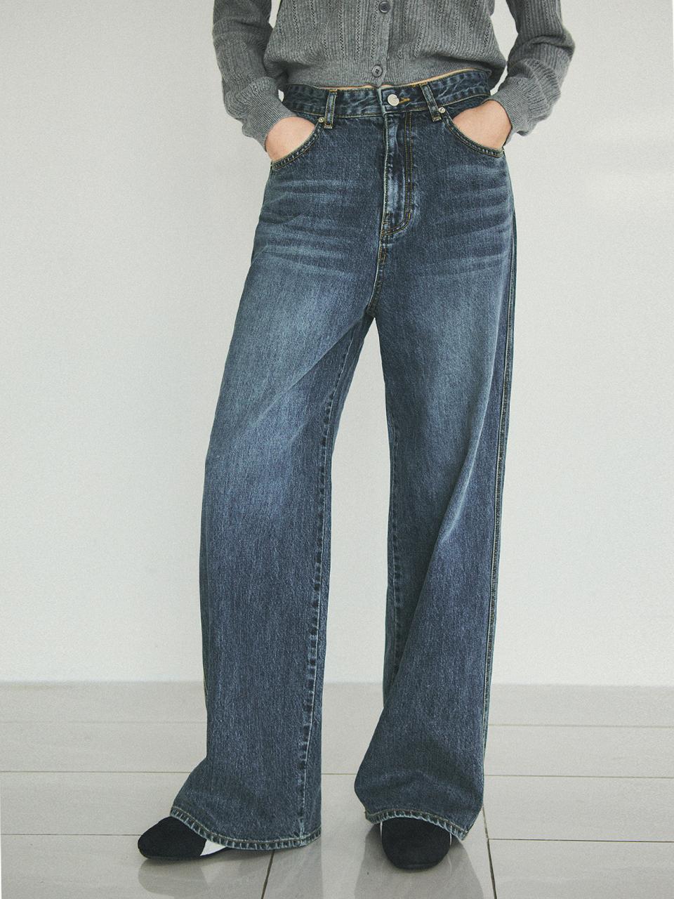 CITTA 90s Classic Wide Leg Jeans - Blue