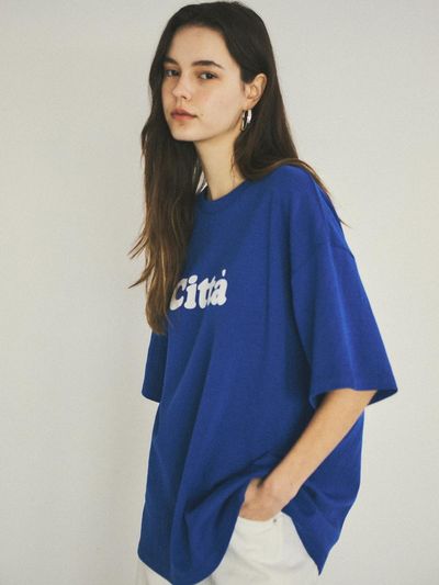 CITTA Citta Signature Logo Oversized Fit T-shirt - Blue