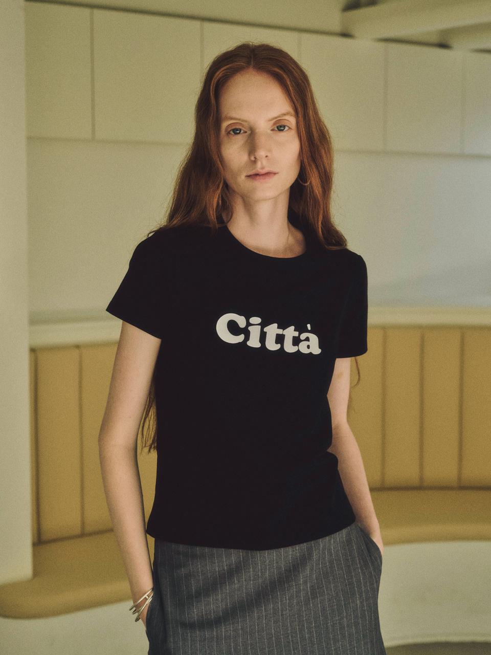CITTA CITTA Signature Logo Slim Fit T-shirt - Black
