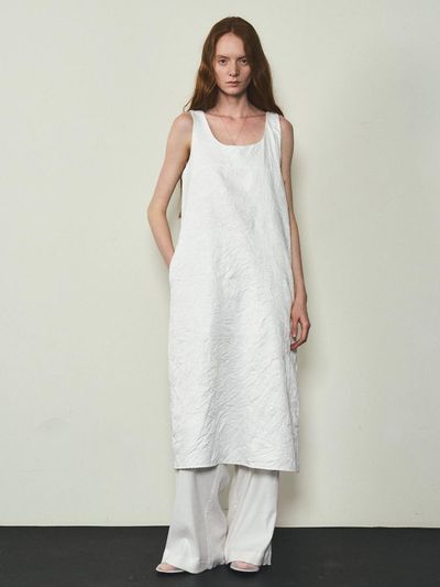 CITTA Crease Midi Dress - White