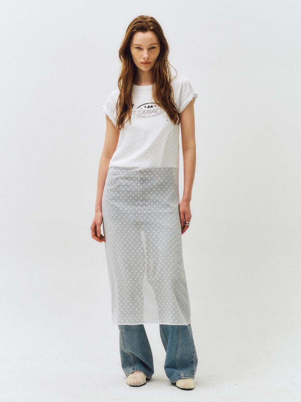 CITTA Dot See-through Layered Dress (CTOP711) [WHITE]