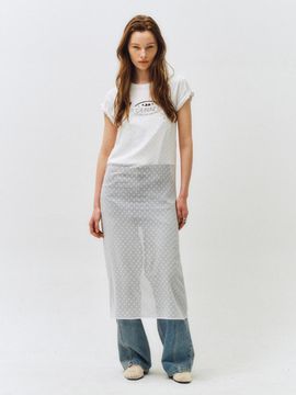 CITTA Dot See-through Layered Dress (CTOP711) [WHITE]