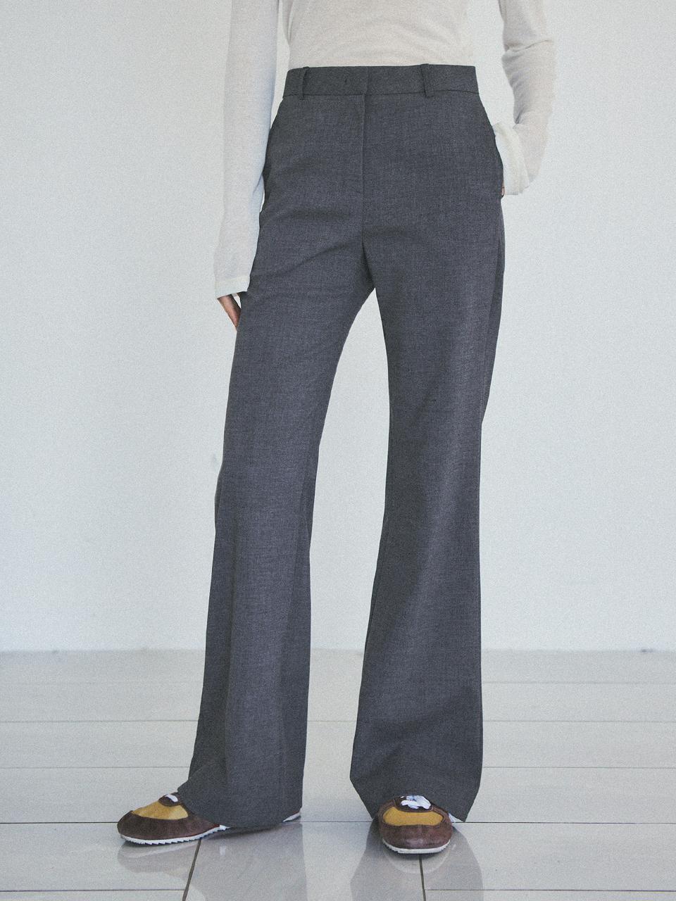 CITTA Essential Slightly Bootcut Slacks - Charcoal
