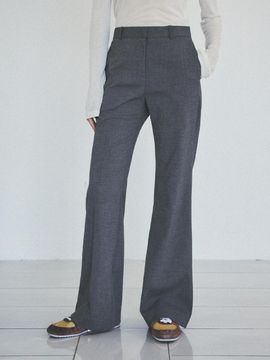 CITTA Essential Slightly Bootcut Slacks - Charcoal