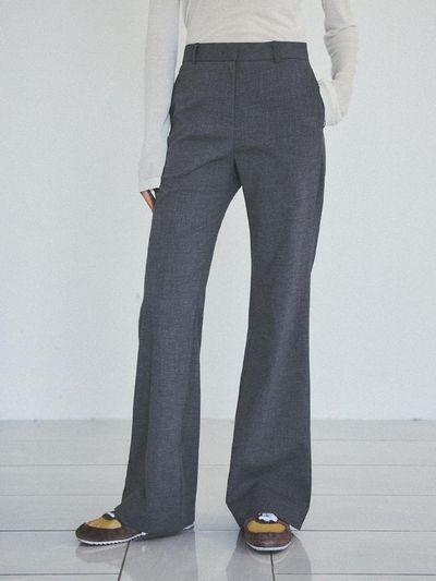 CITTA Essential Slightly Bootcut Slacks - Charcoal