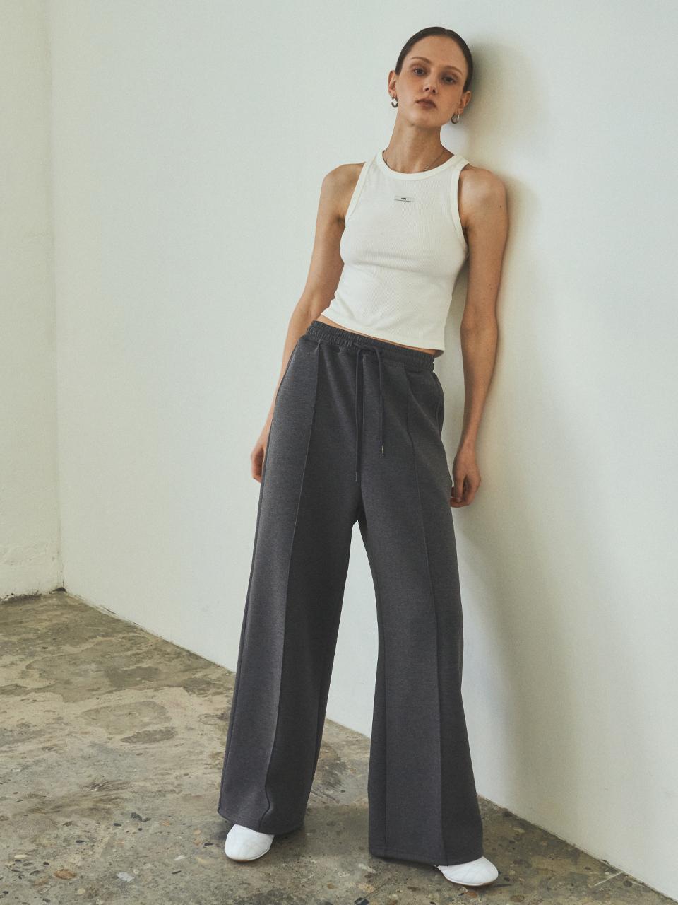 CITTA Every Day Relaxed Wide-Fit Trousers [Charcoal] (CTB544)
