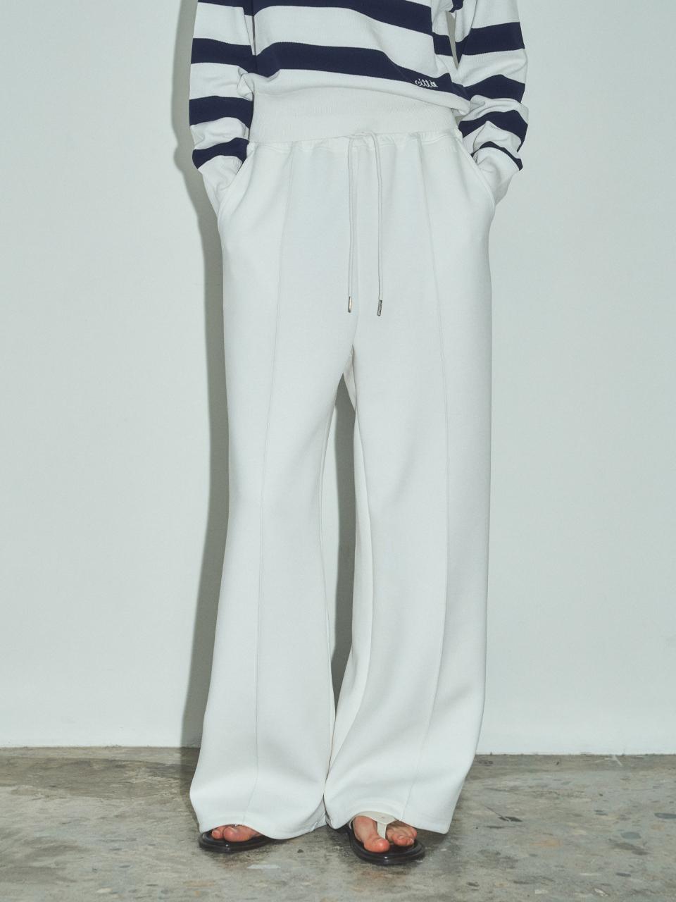 CITTA Every Day Relaxed Wide-Fit Trousers [White] (CTB544)