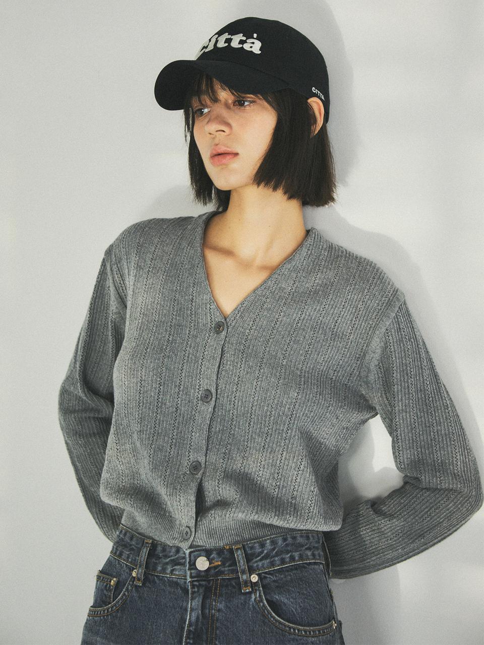 CITTA Everyday Cropped Cardigan - Gray