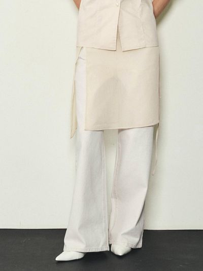 CITTA Everywhere Layered Wrap Skirt - Light Beige