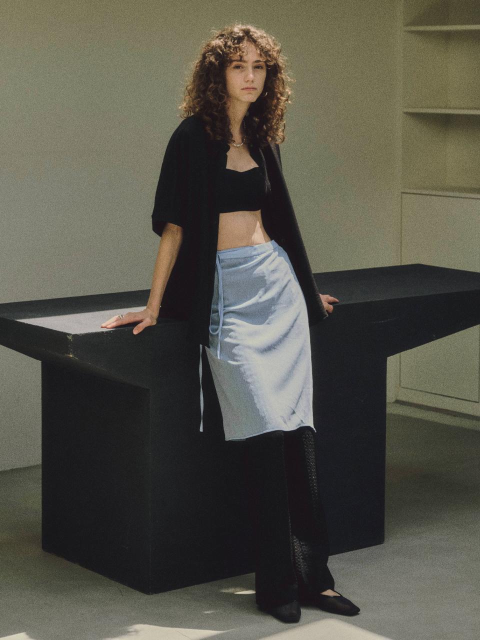 CITTA Everywhere Layered Wrap Skirt - Sky Blue