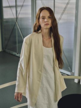 CITTA Linen Collarless Jacket