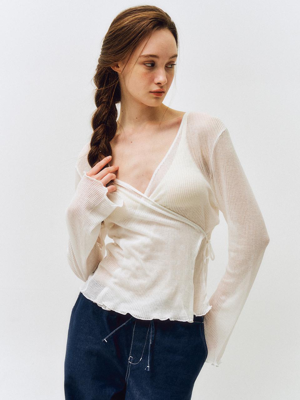 CITTA Minimal Wrap Cardigan (CTT368) [WHITE]