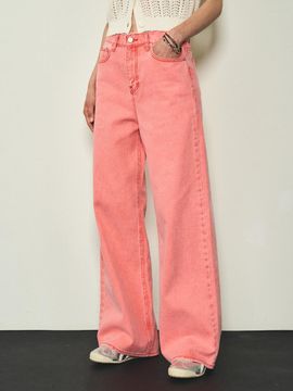 CITTA Pigment Stone Washed Pants - Bleach Red