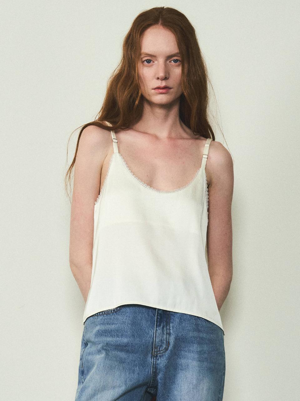 CITTA Satin Lace Sleeveless Top