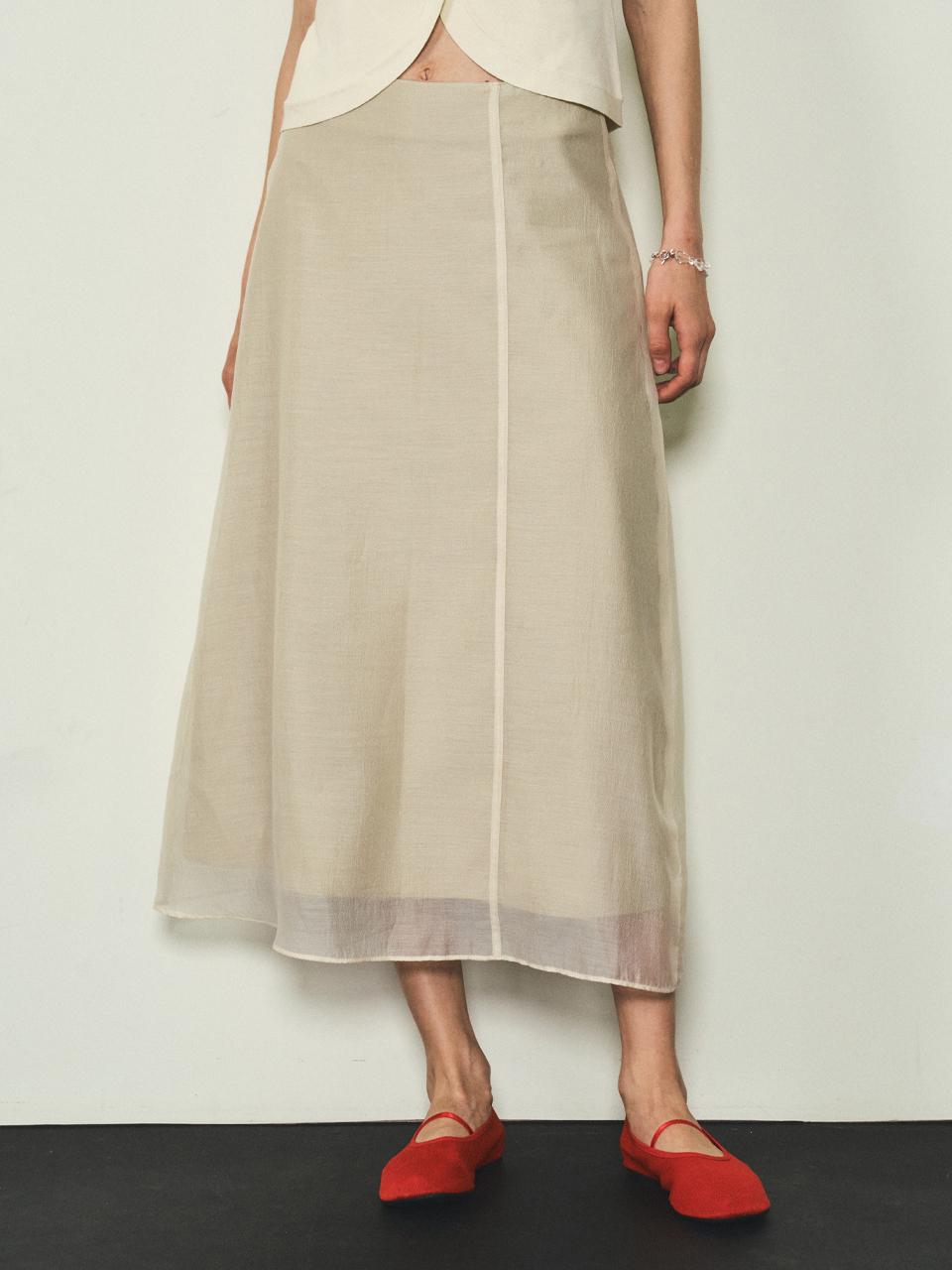 CITTA Sheer Layered Skirt - Beige