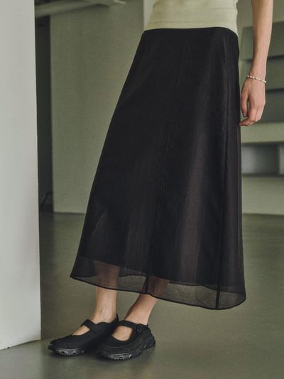 CITTA Sheer Layered Skirt - Black